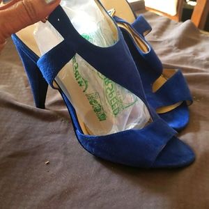 These are not just blue...they are ELECTRIC BLUE with chrome hardw,  stunning!